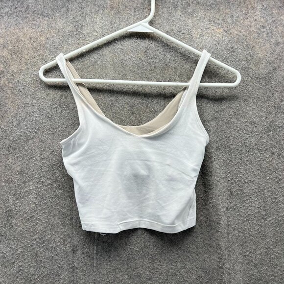 Lululemon Align Tank Top Womens 2 White Built-In Bra Cropped Activewear - Picture 1 of 9